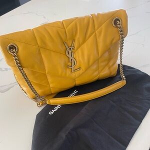 YSL bag Puffer shoulder bag Saffron Leather